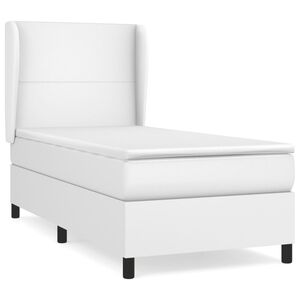 vidaXL Sommier &agrave; lattes de lit avec matelas Blanc 90x200 cm Similicuir