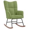 vidaXL Chaise &agrave; bascule avec repose-pied Vert clair Velours