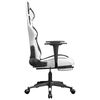 vidaXL Chaise de jeu de massage avec repose-pied Blanc&Noir Similicuir