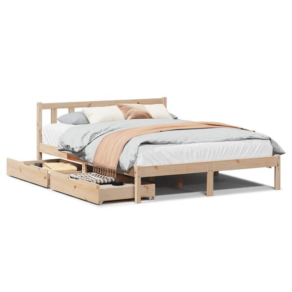 vidaXL Cadre de lit sans matelas 140x200 cm bois massif de pin