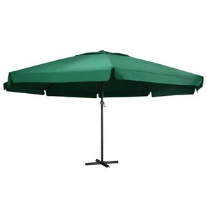vidaXL Parasol de jardin avec m&acirc;t en aluminium 600 cm vert