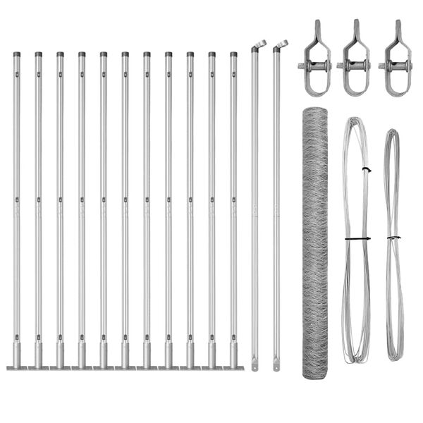 vidaXL Poteau de cl&ocirc;ture. Argent&eacute; 25 x 1,5 m (treillis de 36 mm) Acier