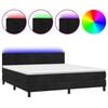 vidaXL Sommier &agrave; lattes de lit avec matelas et LED Noir 160x200 cm