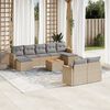vidaXL Salon de jardin avec coussins 10 pcs beige r&eacute;sine tress&eacute;e