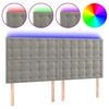 vidaXL T&ecirc;te de lit &agrave; LED Gris clair 160x5x118/128 cm Velours