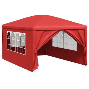 vidaXL Tente de f&ecirc;te avec mur Rouge 400 x 300 x 255 cm
