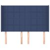 vidaXL T&ecirc;te de lit avec oreilles Bleu 147x16x118/128 cm Tissu