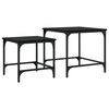 vidaXL Tables basses gigognes 2 pcs noir bois d'ingénierie