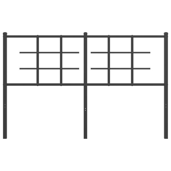 vidaXL T&ecirc;te de lit de remplacement m&eacute;tal noir 140 cm