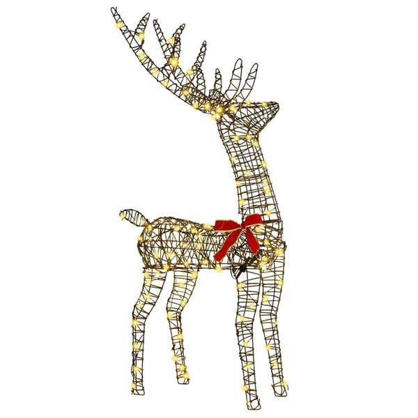 vidaXL Famille Renne 3 pcs Blanc chaud 67 x 26 x 127 cm Rotin