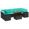 vidaXL Salon de jardin 8 pcs avec coussins noir r&eacute;sine tress&eacute;e