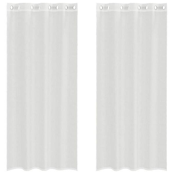 vidaXL Rideaux en voile avec œillets 2 pcs blanc