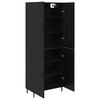 vidaXL Haut Armoire 2 pcs Ch&ecirc;ne noir Bois Agglom&eacute;r&eacute; et Verre
