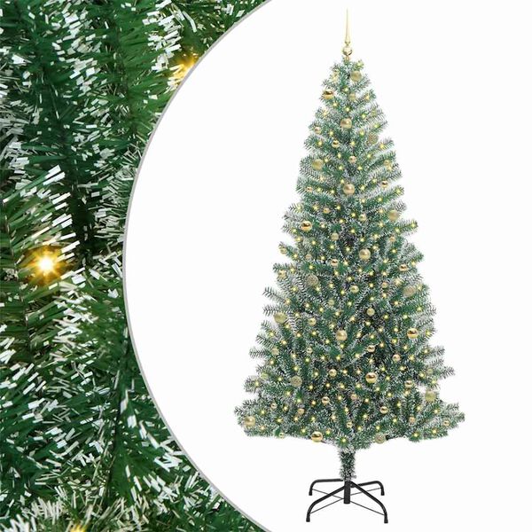 vidaXL Arbre de No&euml;l artificiel floconn&eacute; de neige avec lumi&egrave;re LED