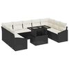 vidaXL Ensemble de canap&eacute; de jardin 10 pc Noir et Cr&egrave;me