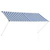 vidaXL Auvent r&eacute;tractable 250x150 cm Bleu et blanc