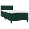 vidaXL Sommier &agrave; lattes de lit avec matelas Vert fonc&eacute; 100x200 cm