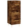 vidaXL Buffet haut Ch&ecirc;ne fum&eacute; 34,5x34x180 cm Bois d'ing&eacute;nierie