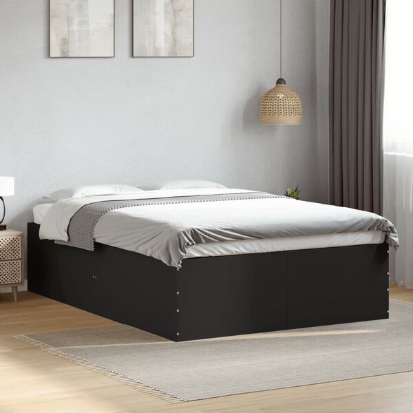 vidaXL Cadre de lit sans matelas noir 120x190 cm