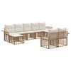 vidaXL Ensemble de canap&eacute;s d'ext&eacute;rieur 9 pc Blanc Naturel et Cr&egrave;me