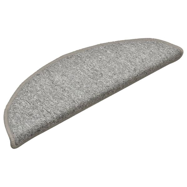 vidaXL Tapis d'escalier 15 pièces 56 x 17 x 3 cm Gris clair Demi-rond