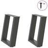 vidaXL Pieds de table basse en U 2 pi&egrave;ces Anthracite 28 x (42-43) cm Acier