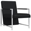 vidaXL Fauteuil avec pieds chrom&eacute;s Noir Similicuir