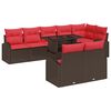 vidaXL Ensemble de canap&eacute; de jardin 9 pcs Marron Poly rotin