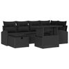 vidaXL Ensemble de canap&eacute; de jardin avec coussin 7 pcs Noir Poly rotin