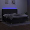 vidaXL Sommier &agrave; lattes de lit matelas et LED Noir 160x200 cm Tissu