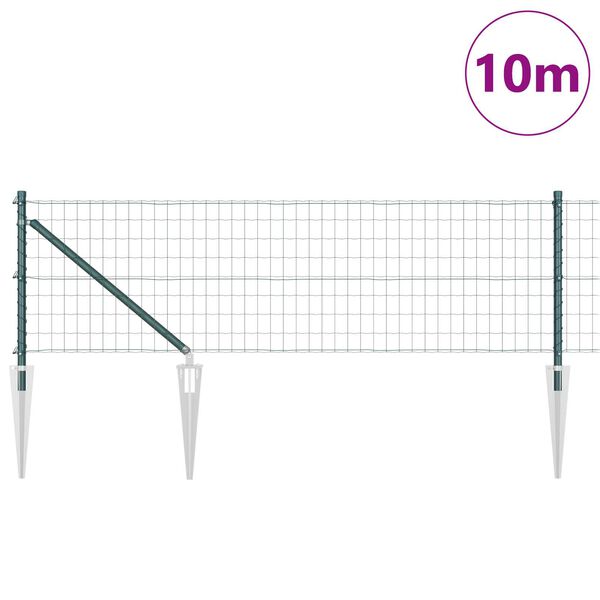 vidaXL Cl&ocirc;ture avec poteau Vert 0,4 x 10 m Acier et PVC