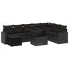 vidaXL Salon de jardin 9 pcs avec coussins noir r&eacute;sine tress&eacute;e