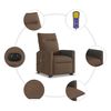 vidaXL Fauteuil inclinable de massage &eacute;lectrique Marron Tissu