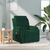 vidaXL Fauteuil de massage inclinable vert fonc&eacute; velours