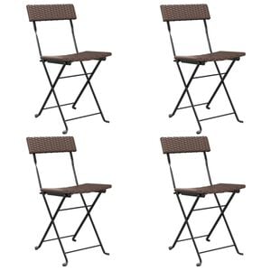 vidaXL Chaises de bistrot pliantes lot de 4 Résine tressée et acier