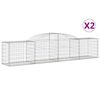 vidaXL Paniers à gabions arqués 2 pcs 300x50x60/80 cm fer galvanisé
