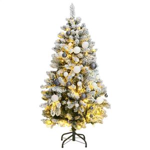 vidaXL Sapin de No&euml;l artificiel articul&eacute; 150 LED et boules 120 cm