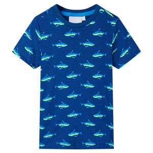 T-shirt pour enfants bleu fonc&eacute; 92
