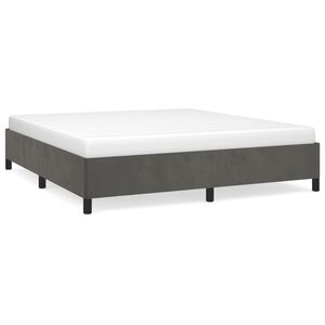 vidaXL Cadre de lit sans matelas gris fonc&eacute; 160x200 cm velours