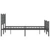 vidaXL Cadre de lit m&eacute;tal sans matelas avec pied de lit noir 120x190cm