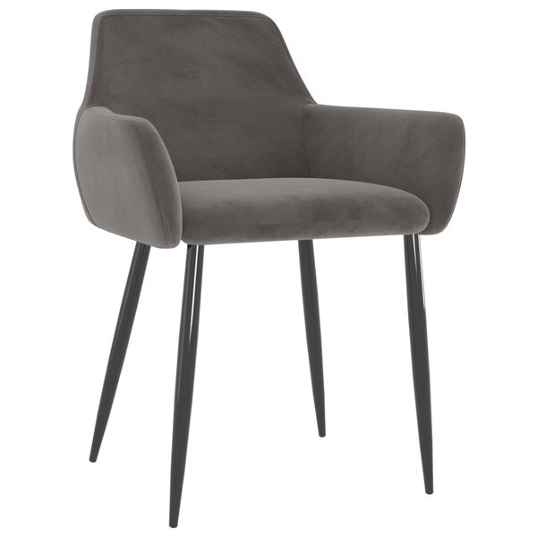 vidaXL Chaises &agrave; manger lot de 6 gris fonc&eacute; velours