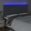 vidaXL Tête de lit à LED Gris foncé 200x5x118/128 cm Tissu