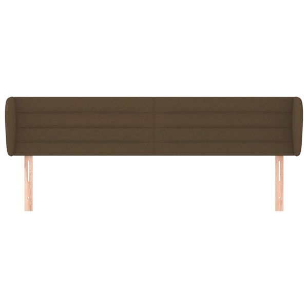 vidaXL T&ecirc;te de lit avec oreilles Marron fonc&eacute; 183x23x78/88 cm Tissu
