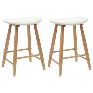 vidaXL Chaises de salle &agrave; manger 2 pcs Naturel 46 x 37 x 63 cm