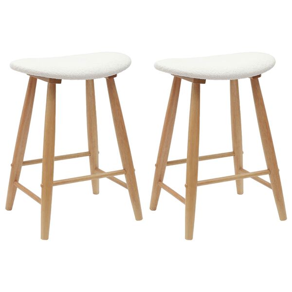 vidaXL Chaises de salle &agrave; manger 2 pcs Naturel 46 x 37 x 63 cm
