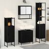 vidaXL Ensemble de mobilier de salle de bain avec &eacute;tag&egrave;re 4 pcs Noir
