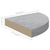 vidaXL &Eacute;tag&egrave;res d'angle murales 2 pcs Gris b&eacute;ton 25x25x3,8 cm MDF