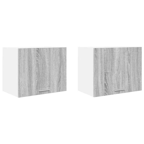 vidaXL Armoire suspendue 2 pcs Gris Sonoma et Blanc 50 x 31 x 40 cm