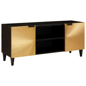vidaXL Meuble TV Noir et or 105 x 33 x 46 cm Bois d'ing&eacute;nierie