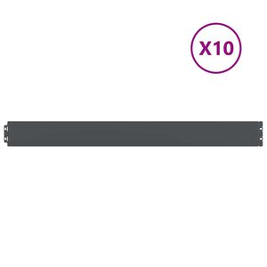 vidaXL Bordures pelouse 10pcs anthracite 10x103cm acier lamin&eacute; &agrave; froid
